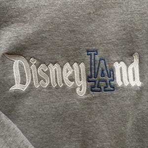 Embroidered Disneyland LA Dodgers Sweatshirt: Unisex Fan Apparel