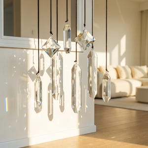 Crystal Prism Suncatcher Window Hanging, Rainbow Light Catcher for Home Decor, Housewarming Gift,Boho Room Ornament,K9 Crystal Window Accent