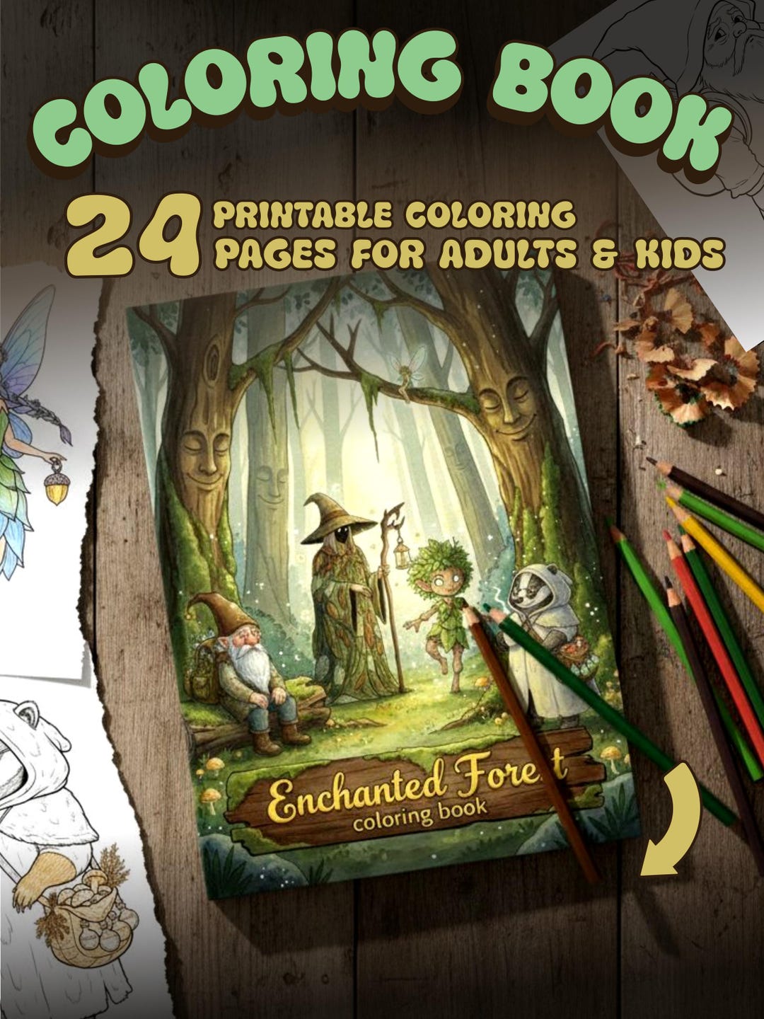 Enchanted Forest Coloring Book | 24 Magical Fairy & Woodland Creatures ...