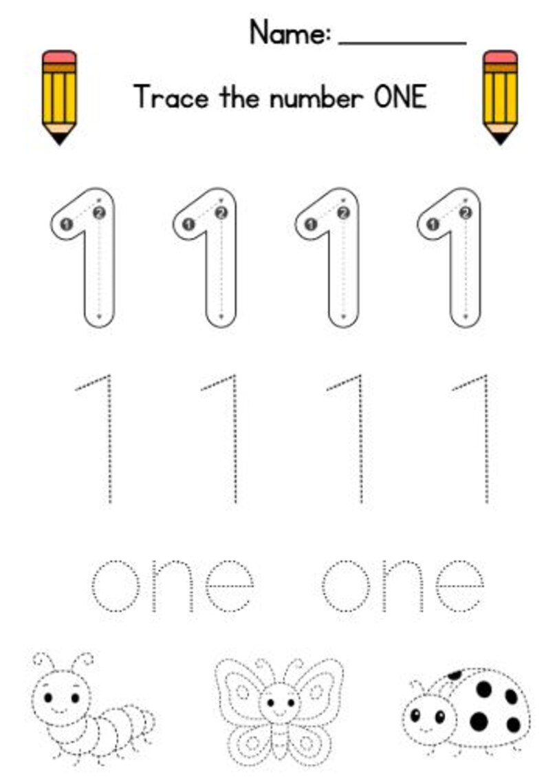 Printable Number Tracing Worksheets 0-10 - Etsy