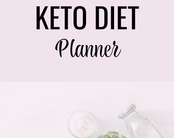 Keto Diet Planner Journal, Printable Digital Planner, Editable Keto Meal and Progress Tracker, Instant Download