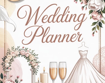 Luxury  Wedding Planner, Printable Wedding Planning Binder, Editable Digital Planner PDF, Instant Download, Digital Planner