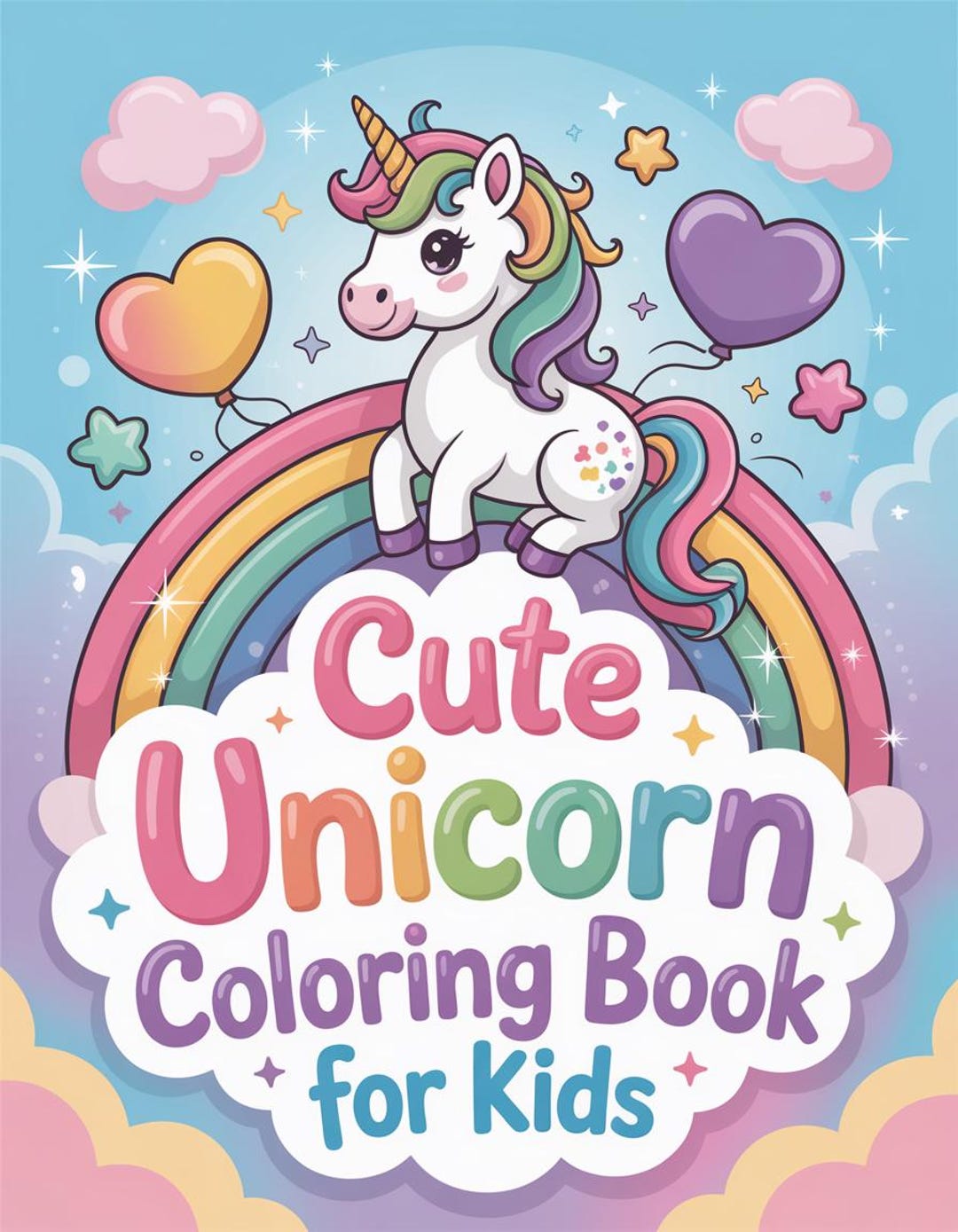 Unicorn Coloring Book Digital Printable Magical Unicorns Kids Toddlers ...