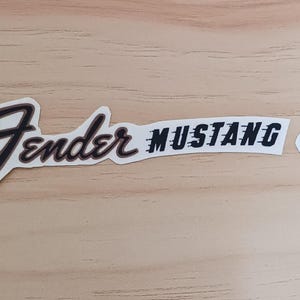 Fender Mustang HANDMADE REPRODUCED 1960's style waterslide decal. Pre-Cut