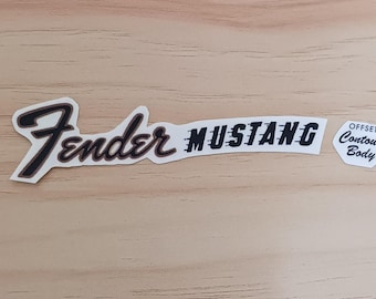 Fender Mustang HANDMADE REPRODUCED 1960's style waterslide decal. Pre-Cut