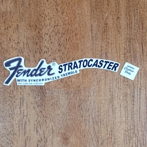 Calcomanía de agua reproducida a mano estilo Fender Stratocaster años 70 PRE-CORTADA y lista para usar.