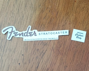 Fender Stratoaster Handmade Reproduziert 1950's ""Spaghetti"" style Wasserschiebefolie Aufkleber, VORSCHNITT & gebrauchsfertig!"