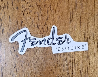 Fender Esquire Guitar 1950's Style Handmade Reproduced Waterslide Decal, Pre-Cut and ready to use.