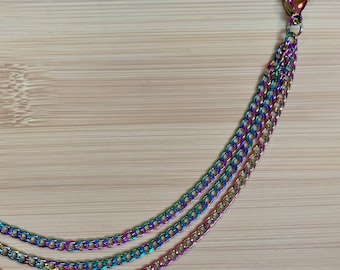 Iridescent Rainbow Tiered Mask Chain