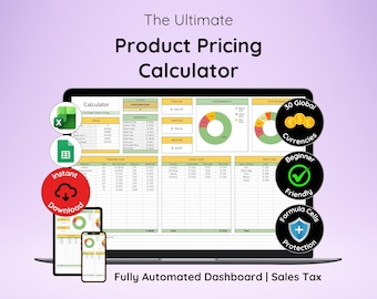 Product Pricing Calculator | Pricing Calculator Spreadsheet | Product Costing Sheet
