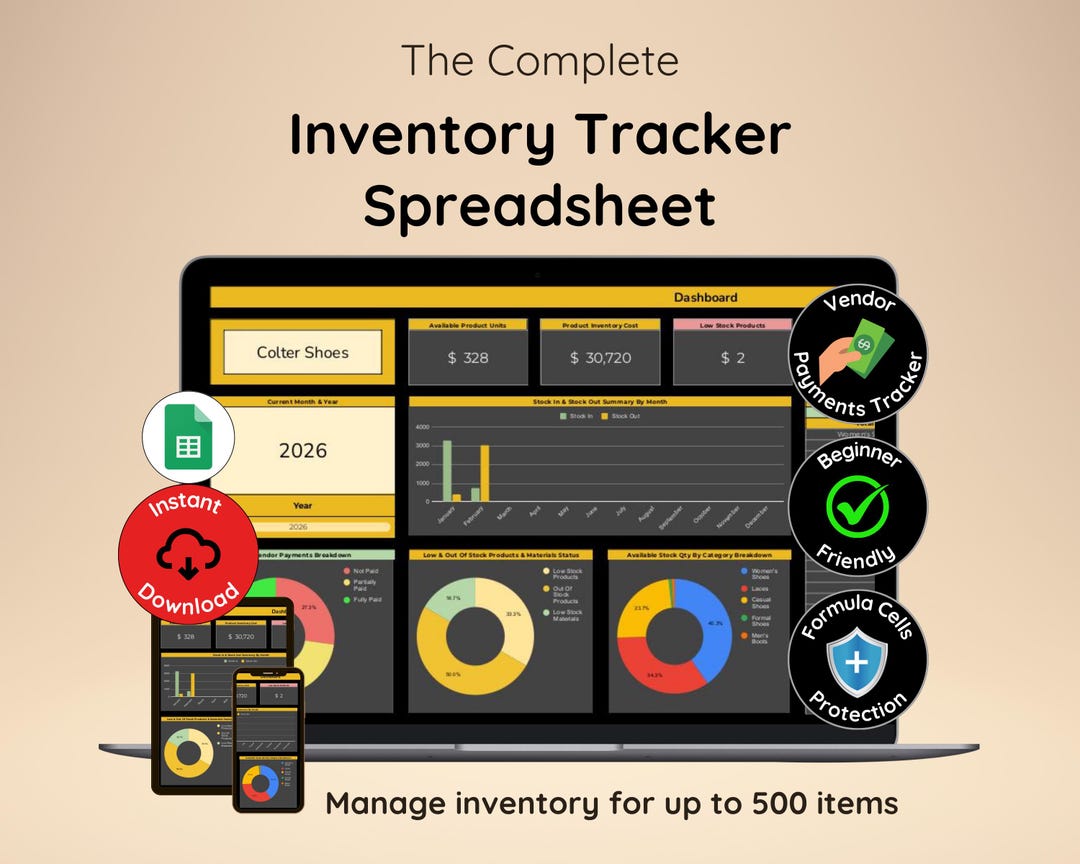 Small Business Inventory Tracker | Inventory Spreadsheet | Easy Stock ...