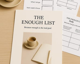 Daily Productivity Planner PDF | Minimalist Intentional Living Journal | The Enough List Digital Download