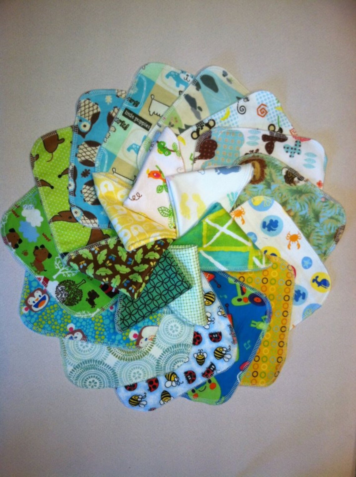 30 Reusable Cloth Baby Wipes 7x7 2 Ply Flannel Etsy