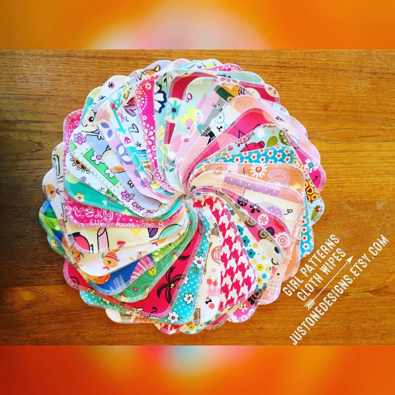 30 Reusable Cloth Baby Wipes 7x7 2 Ply Flannel Etsy