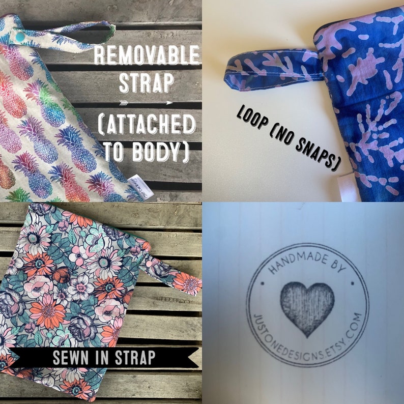 Travel wet bag Teal Cows-optional strap available
