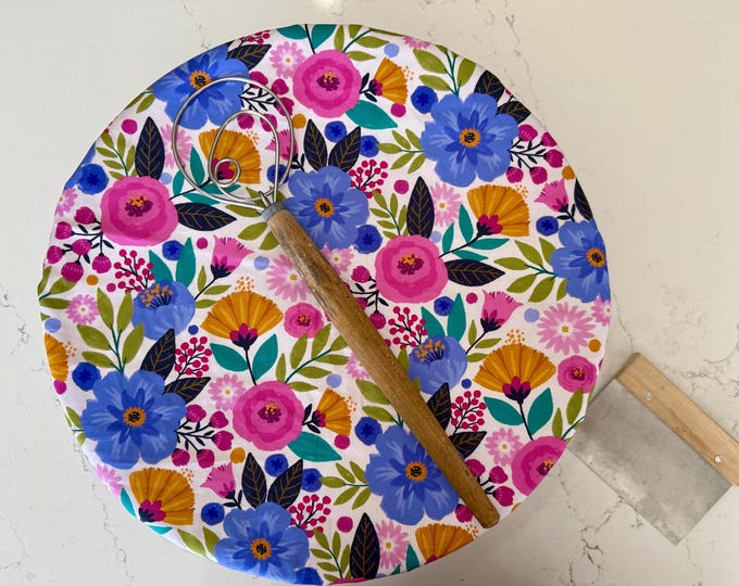 XXL (10"-15") Waterproof Reusable Bowl Cover: READY 2 SHiP- 2 layer PUL and Cotton, Bread Proofing