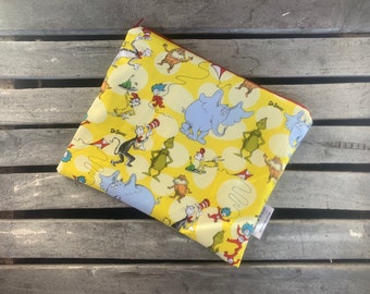 Travel Wet Bag -Dr. Seuss Characters- Optional Strap Available- Bikini Bag, Menstrual Care Bag, Baby Gift, Cloth Diaper Bag