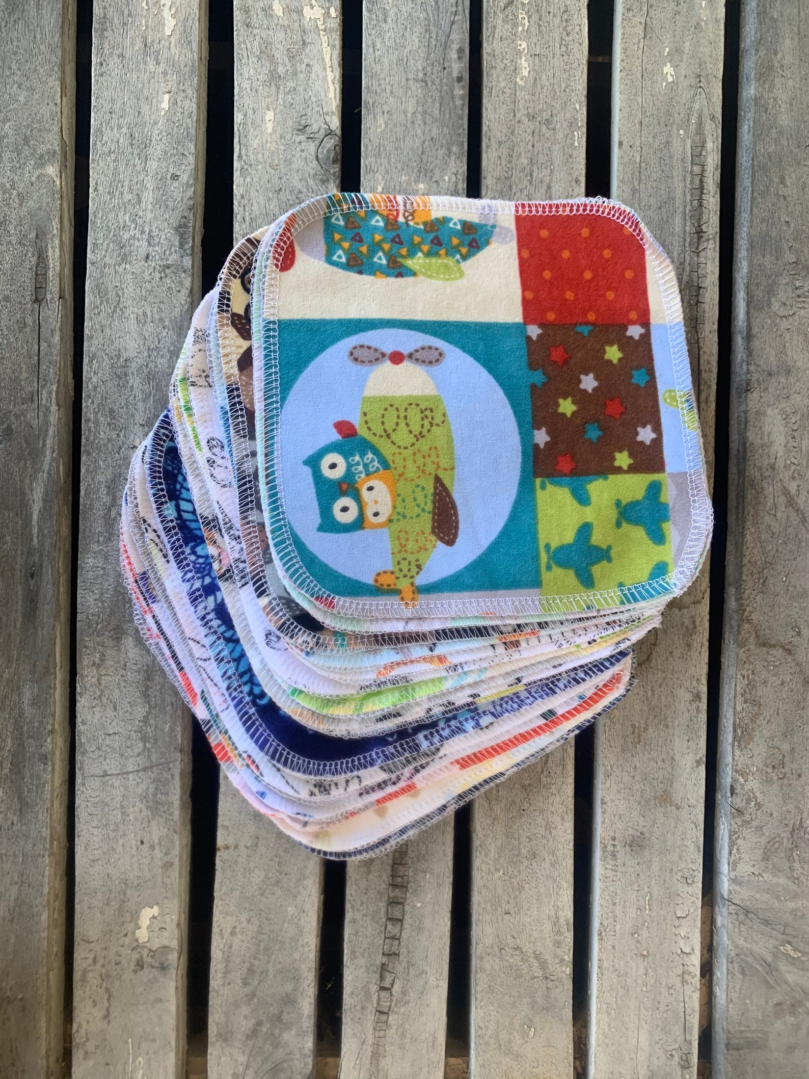 60 Reusable Cloth Baby Wipes 7x7 2 Ply Flannel Etsy