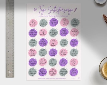 30-Day Self-Care Challenge | Mindfulness & Self-Love Printable PDF | Digital Download | Self-Care Planner for Women | Printable
