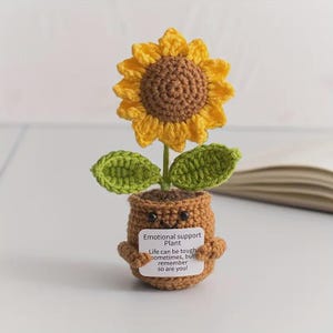 Handmade crocheted sunflower | Mental health gift | Cheer up | Gift idea for girlfriend | Emotional support | Depression