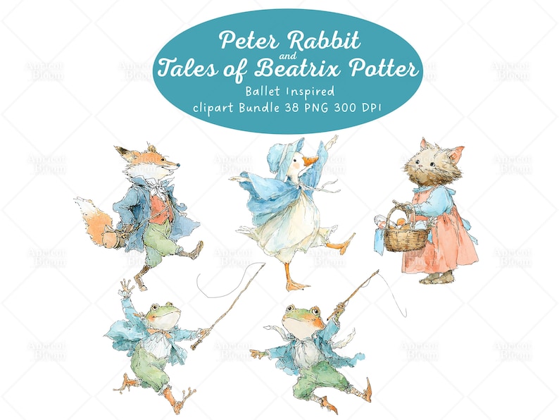 Peter Rabbit Frog Friend Peter Rabbit and Tales of Beatrix Potter Ballet Inspired 38 PNG - Etsy