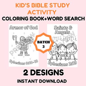 Armor of God Bible Verse Halloween Coloring Pages: Sunday School  VBS Activity (Digital Download)