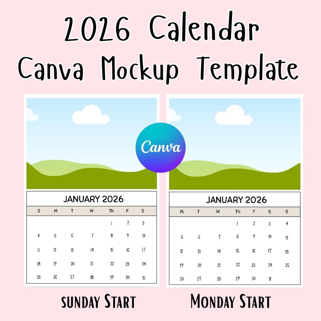 2026 Photo Calendar Canva Template: Drag & Drop (digital Download) - Etsy