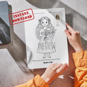 Målarbild för Rut i Bibeln: "Dit du går, går jag" (digital nedladdning)