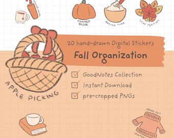 Fall Season Organization Stickers | Functional Cozy Fall Pack | Digital Download for Planners and Journals