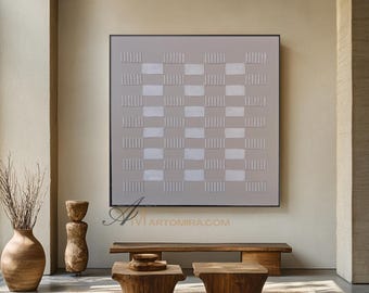 Beige Textured Oil Painting | Hand Painted Wabi Sabi Minimalist Canvas | Neutral Earth Tone Wall Art for Living Room or Bedroom
