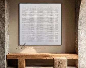 Wabi Sabi Beige Textured Oil Painting | Original Hand Painted Minimalist Canvas Art | Neutral Wall Decor for Bedroom or Modern Home