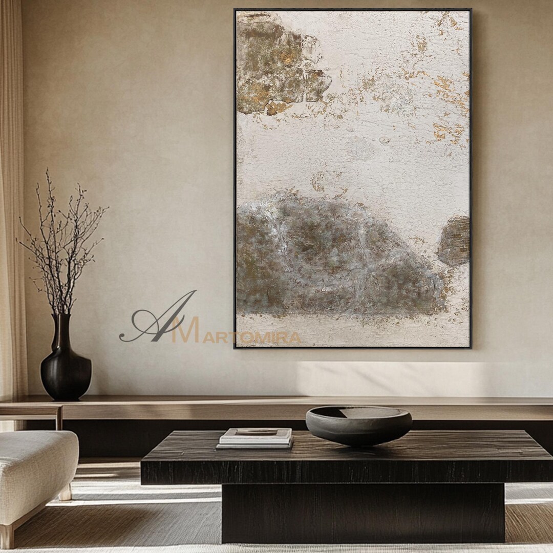 Brown and Beige Wabi Sabi Wall Art Brown Abstract Painting Modern Art ...