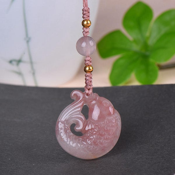 Exquisite Jade Carved Fish Mobile Phone Charm