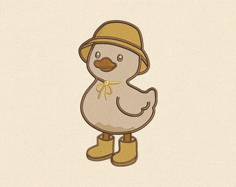 Duck in Boots Embroidery Design | Spring Animal (Instant Download)