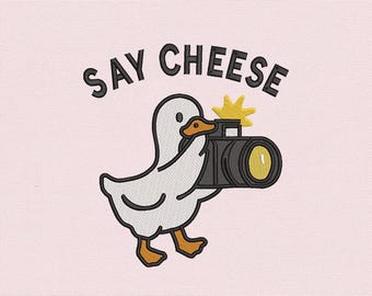 Enten Fotograf Stickmuster - Lustiges Gans Stichmuster (Digitale Datei)