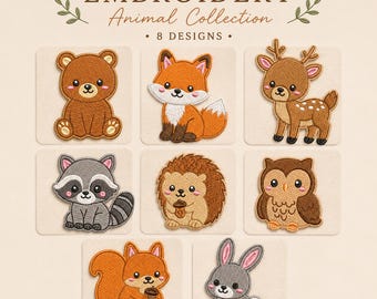 Woodland Animal Embroidery Designs, Forest Friends Nursery Set (PES, DST, EXP)