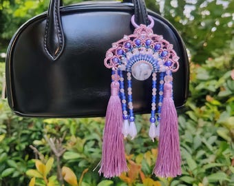 Charm voiture Daomadan opéra chinois tissé à la main, accessoire de sac irisé