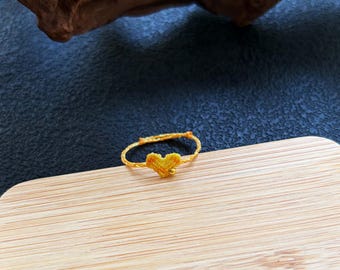 Bagues en macramé faites main avec en forme de coeur, cadeau de bijoux bohème