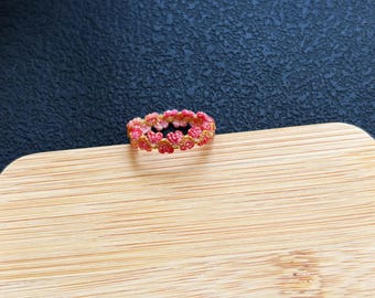 Bagues en macramé faites main avec en forme de coeur, cadeau de bijoux bohème