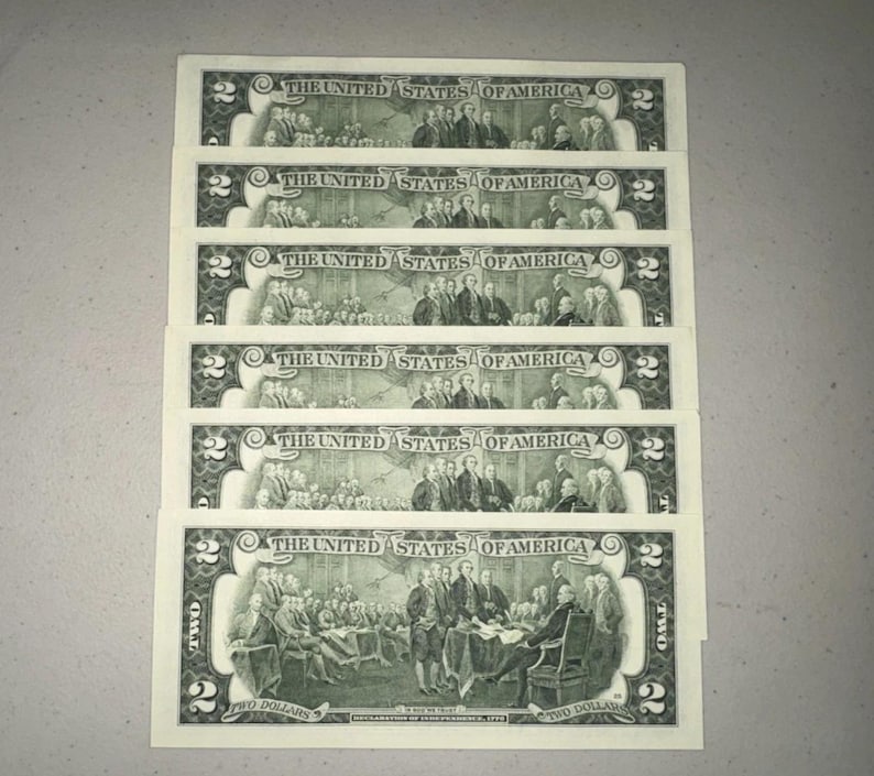 Consecutive 2017 Two Dollar Notes Certificate Bill 2 Dollar Sequential (One Per Order) Bild 5
