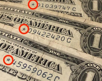 1957 Star Note One Dollar Silver Certificate - Blue Seal US Bill