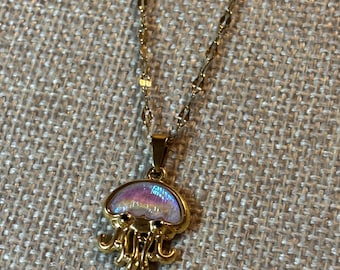 Little Medusa, Stainless Steel/Gold Plated Chain. A little detail from the bay for little mermaids of the sea.