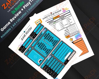 Gamer Journal Bundle | Game Review + Play Tracker (PDF)