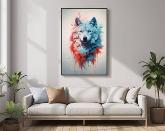 Abstract Wolf Wall Art Fine Art Print | Modern Animal Portrait | ZaPaDi Studio