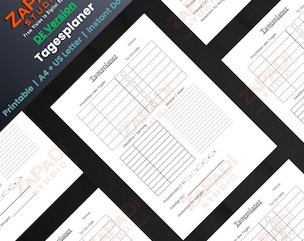 Tagesplaner 2025 | Printable To-Do-Liste, Prioritäten & Terminplaner, Produktivitäts-Organizer PDF | ZaPaDi Studio