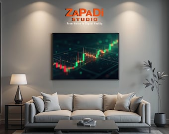 Candlestick Chart Fine Art Print | Stock Market & Trader Wall Art | Financial Decor | ZaPaDi Studio