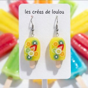 boucles d'oreilles glace aux fruits