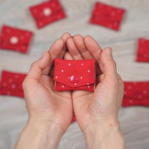 Handmade Mini Pouch –Red Polka Dot