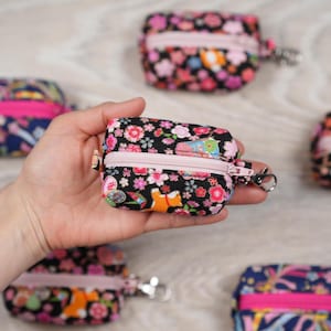 Handmade Itty Bitty Boxy Zipper Pouch - Shiba Dog