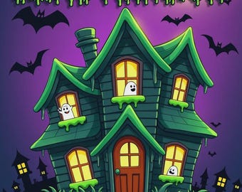 Haunted Mansion Slime Coloring Book | Spooky Cute Halloween Printable | Kids Creepy Slime Monsters Coloring Pages